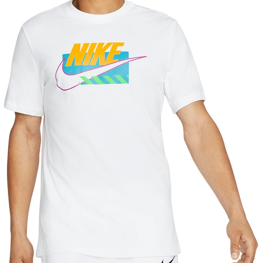 Nike White Tee with Vibrant Logo